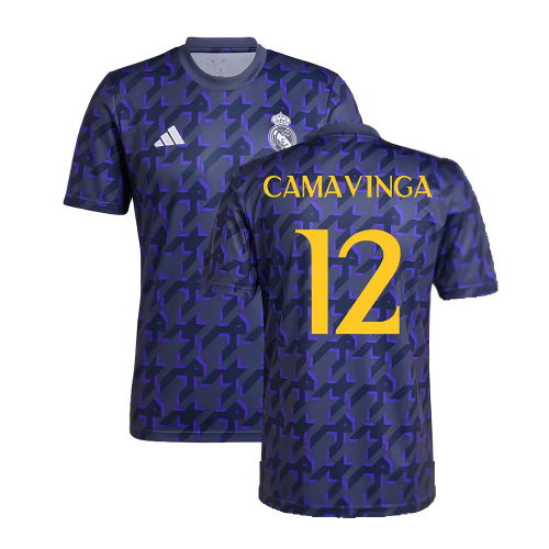 2023-2024 Real Madrid Pre-Match Shirt (Shadow Navy) (Camavinga 12)