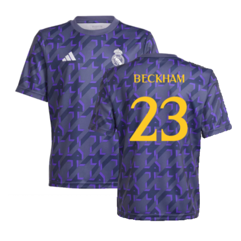 2023-2024 Real Madrid Pre-Match Shirt (Shadow Navy) - Kids (Beckham 23)