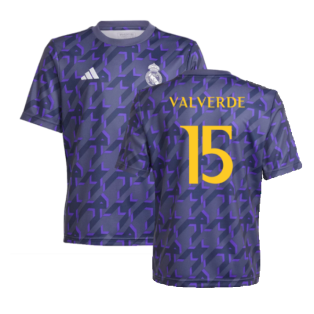 2023-2024 Real Madrid Pre-Match Shirt (Shadow Navy) - Kids (Valverde 15)