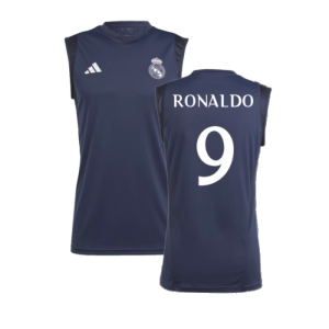 2023-2024 Real Madrid Sleeveless Jersey (Legend Ink) (Ronaldo 9)