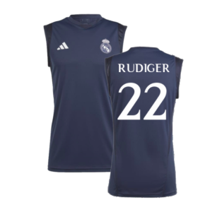 2023-2024 Real Madrid Sleeveless Jersey (Legend Ink) (Rudiger 22)