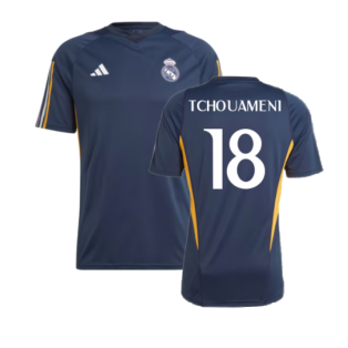 2023-2024 Real Madrid Training Shirt (Legend Ink) (Tchouameni 18)