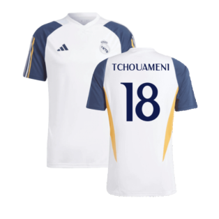 2023-2024 Real Madrid Training Shirt (White) (Tchouameni 18)