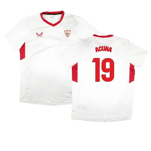 2023-2024 Sevilla Home Matchday Tee (White) (Acuna 19)