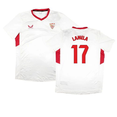 2023-2024 Sevilla Home Matchday Tee (White) (Lamela 17)