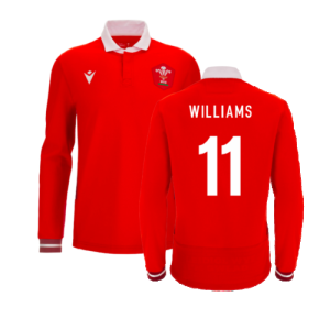 2023-2024 Wales Rugby LS Cotton Home Shirt (Williams 11)