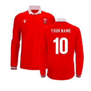 2023-2024 Wales Rugby LS Cotton Home Shirt (Your Name)