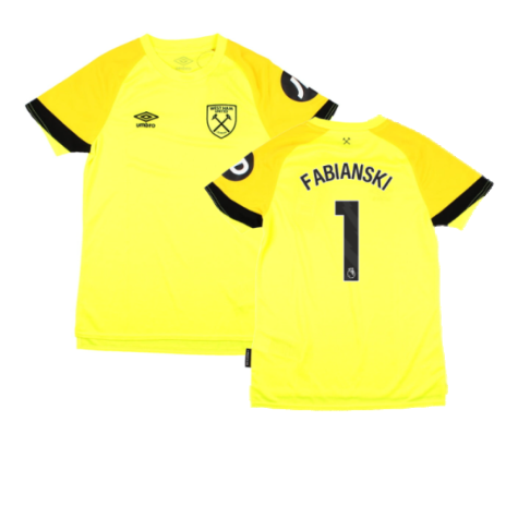 2023-2024 West Ham Change Goalkeeper Shirt (Yellow) - Kids (Fabianski 1)