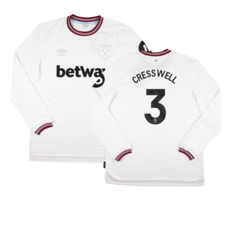 2023-2024 West Ham Long Sleeve Away Shirt (CRESSWELL 3)