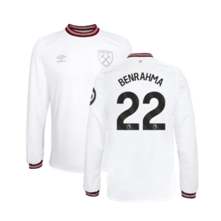 2023-2024 West Ham Long Sleeve Away Shirt (Kids) (BENRAHMA 22)