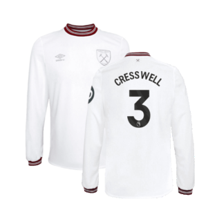 2023-2024 West Ham Long Sleeve Away Shirt (Kids) (CRESSWELL 3)