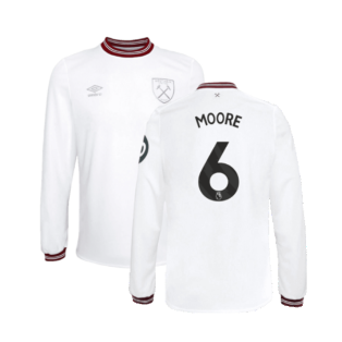 2023-2024 West Ham Long Sleeve Away Shirt (Kids) (MOORE 6)