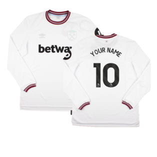 2023-2024 West Ham Long Sleeve Away Shirt (Your Name)