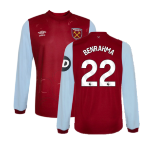 2023-2024 West Ham Long Sleeve Home Shirt (Kids) (BENRAHMA 22)