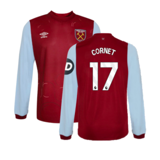 2023-2024 West Ham Long Sleeve Home Shirt (Kids) (CORNET 17)