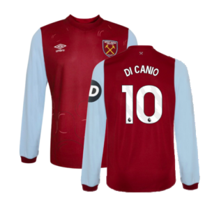 2023-2024 West Ham Long Sleeve Home Shirt (Kids) (DI CANIO 10)