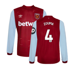 2023-2024 West Ham Long Sleeve Home Shirt (ZOUMA 4)