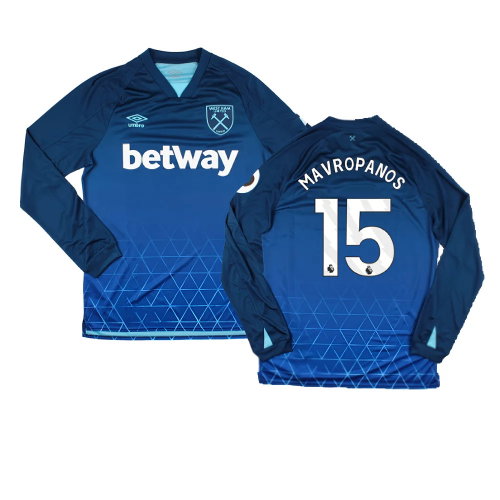 2023-2024 West Ham Long Sleeve Third Shirt (Mavropanos 15)