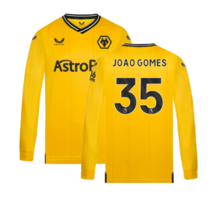 2023-2024 Wolves Long Sleeve Home Shirt (JOAO GOMES 35)