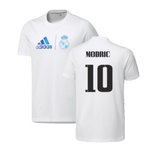 2023 Real Madrid Graphic Tee (White) (MODRIC 10)