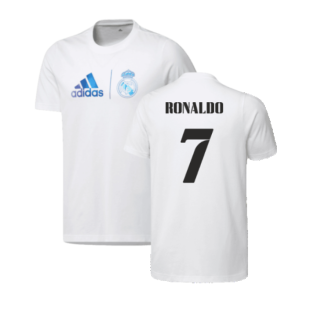 2023 Real Madrid Graphic Tee (White) (RONALDO 7)