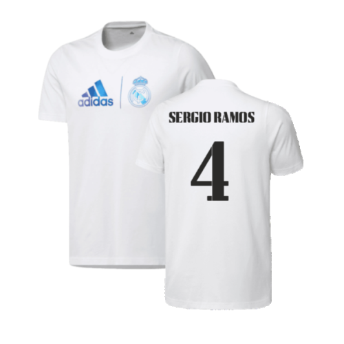 2023 Real Madrid Graphic Tee (White) (SERGIO RAMOS 4)  2023 Real Madrid Graphic Tee (White) (SERGIO RAMOS 4)