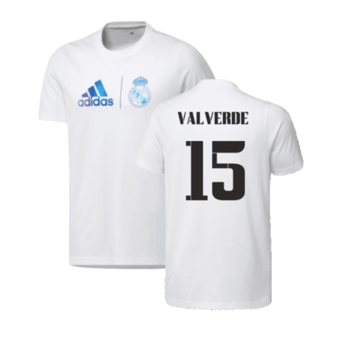2023 Real Madrid Graphic Tee (White) (VALVERDE 15)  2023 Real Madrid Graphic Tee (White) (VALVERDE 15)