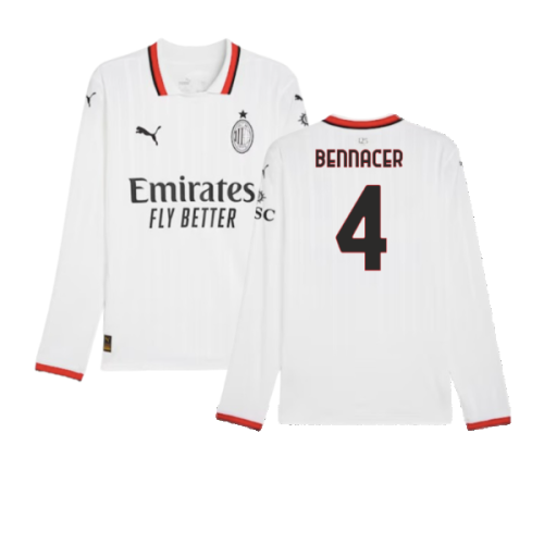 2024-2025 AC Milan Away Long Sleeve Shirt (Bennacer 4)
