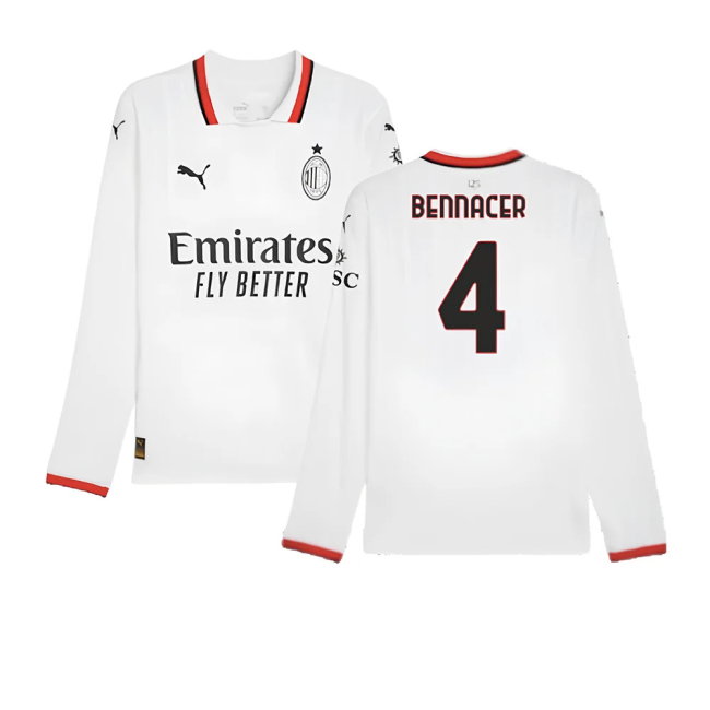 2024-2025 AC Milan Away Long Sleeve Shirt (Bennacer 4)