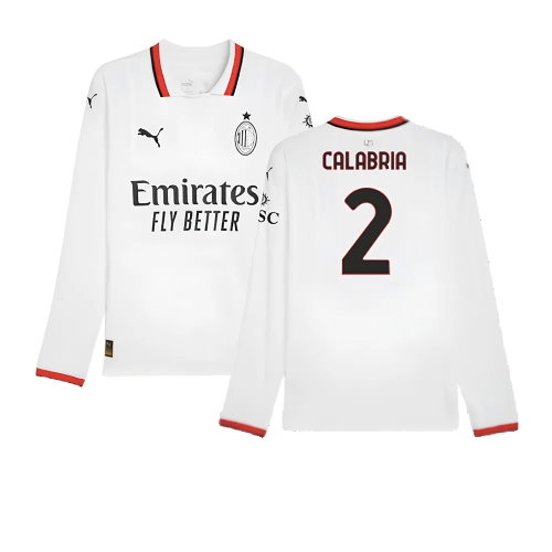 2024-2025 AC Milan Away Long Sleeve Shirt (Calabria 2)