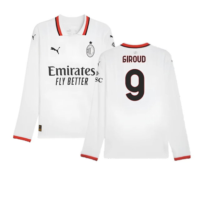 2024-2025 AC Milan Away Long Sleeve Shirt (Giroud 9)