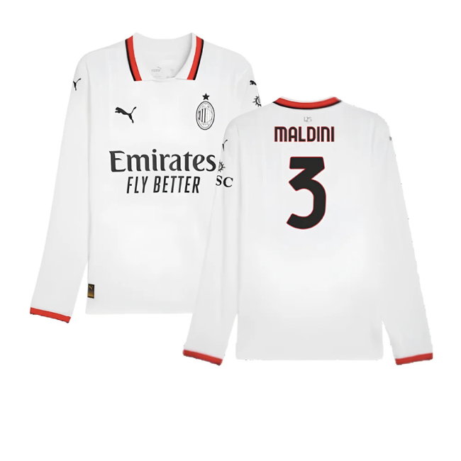 2024-2025 AC Milan Away Long Sleeve Shirt (Maldini 3)