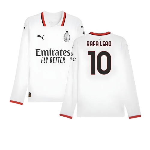 2024-2025 AC Milan Away Long Sleeve Shirt (Rafa Leao 10)