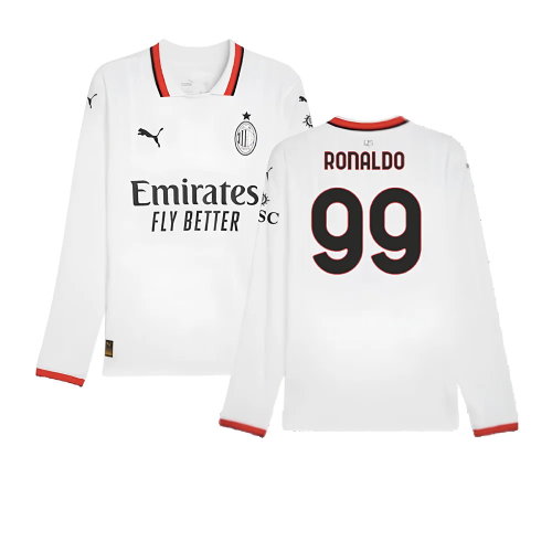 2024-2025 AC Milan Away Long Sleeve Shirt (Ronaldo 99)