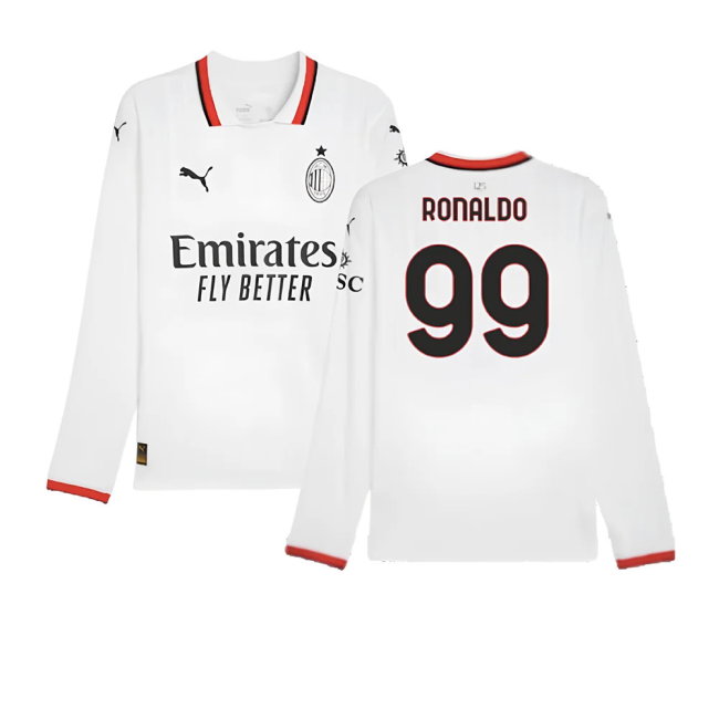 2024-2025 AC Milan Away Long Sleeve Shirt (Ronaldo 99)