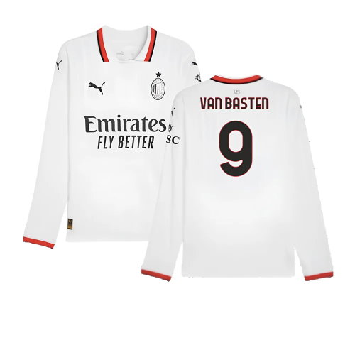 2024-2025 AC Milan Away Long Sleeve Shirt (Van Basten 9)