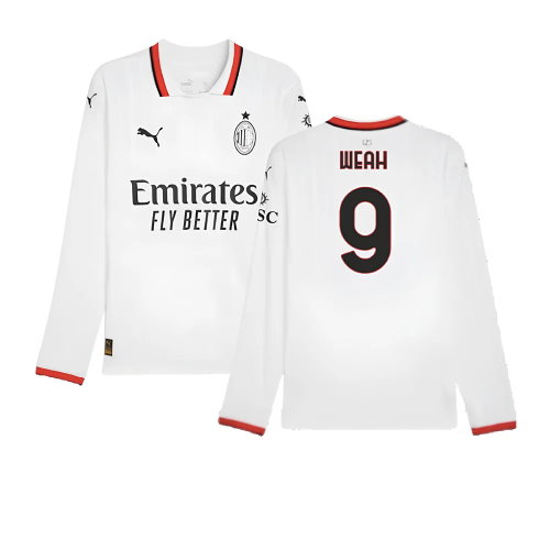 2024-2025 AC Milan Away Long Sleeve Shirt (Weah 9)