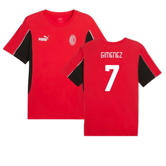 2024-2025 AC Milan FtblArchive Tee (Red) (Gimenez 7)