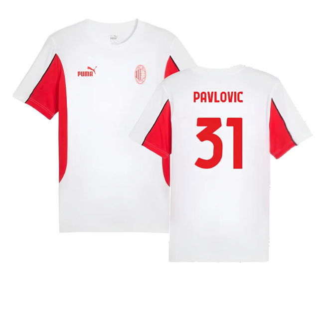 2024-2025 AC Milan FtblArchive Tee (White) (Pavlovic 31)