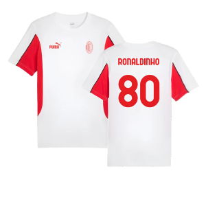 2024-2025 AC Milan FtblArchive Tee (White) (Ronaldinho 80)