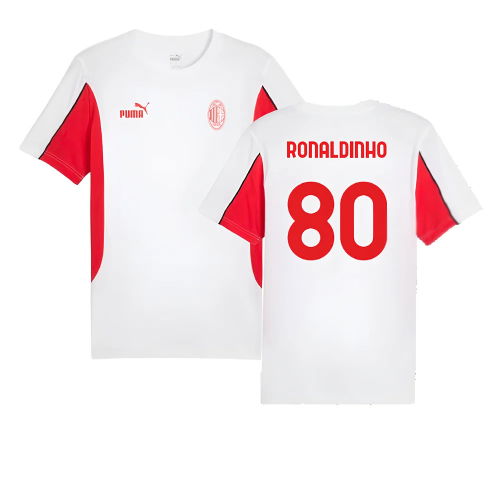 2024-2025 AC Milan FtblArchive Tee (White) (Ronaldinho 80)