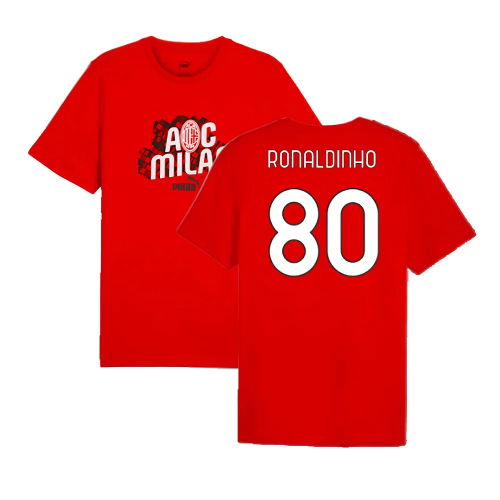 2024-2025 AC Milan ftblCulture Tee (Red) (Ronaldinho 80)