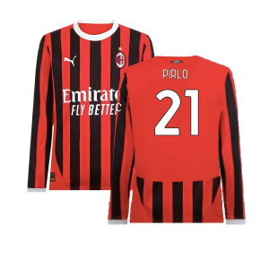 2024-2025 AC Milan Home Long Sleeve Shirt (Pirlo 21)