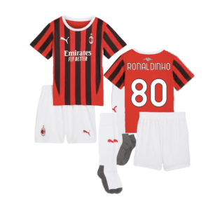 2024-2025 AC Milan Home Mini Kit (Ronaldinho 80)