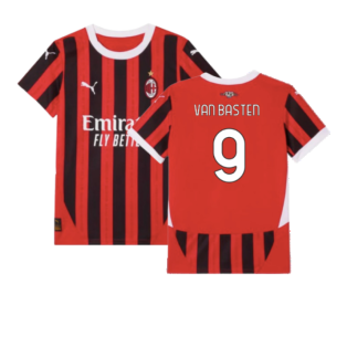 2024-2025 AC Milan Home Shirt (Kids) (Van Basten 9)