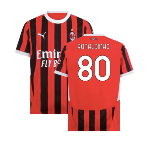 2024-2025 AC Milan Home Shirt (Ronaldinho 80) 2024-2025 AC Milan Home Shirt (Ronaldinho 80)