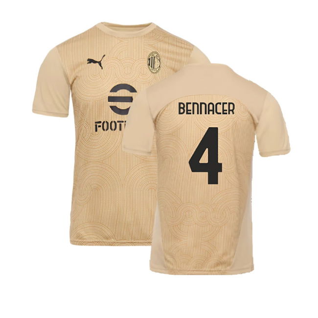 2024-2025 AC Milan Pre-Match Shirt (Putty) (Bennacer 4)