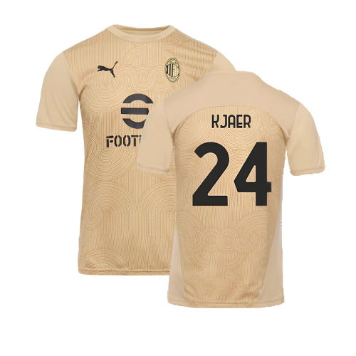 2024-2025 AC Milan Pre-Match Shirt (Putty) (Kjaer 24)
