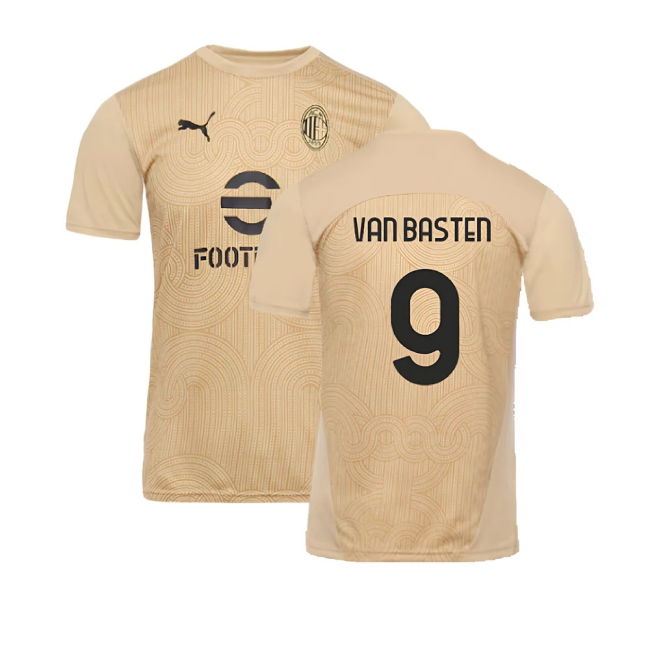 2024-2025 AC Milan Pre-Match Shirt (Putty) (Van Basten 9)