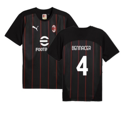 2024-2025 AC Milan Prematch SS Jersey (Black) (Bennacer 4)